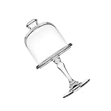 GKYQVE Plato clásico de cristal transparente para repostería con diseño de patas y cubierta de cúpula para fiestas de boda y entretenimiento en el hogar con cubierta de cúpula