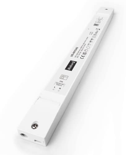 illuburg LED Trafo 24V 60W Slim Flickerfree für LED Streifen Möbel LED Netzteil Treiber Driver Power Supply Cover