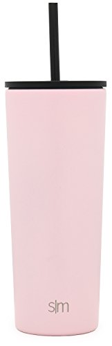 Simple Modern Insulated Tumbler With Lid And Straw | Iced Coffee Cup Reusable Stainless Steel Water Bottle Travel Mug | Spring Break Gifts For Her & Him | Classic Collection | 24Oz | Blush #TOP1