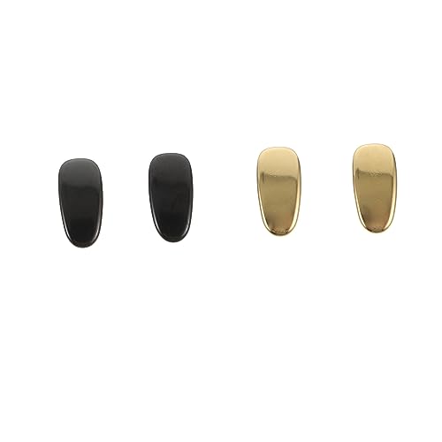 Operitacx Almohadillas Nasales Antideslizantes para Gafas, Almohadilla Nasal Simple de Titanio, Parches Nasales Metálicos Dorado y Negro, Accesorios Prácticos para Gafas, 2 Piezas, Uso Diario