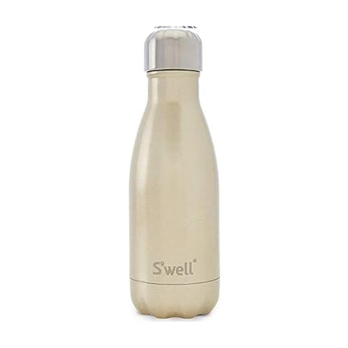S'well Stainless Steel Water Bottle - 9 Fl Oz - Sparkling Champagne - Triple-Layered Vacuum-Insulated Containers Keeps Drinks Cold for 24 Hours and Hot for 12 - BPA-Free - Perfect for the Go