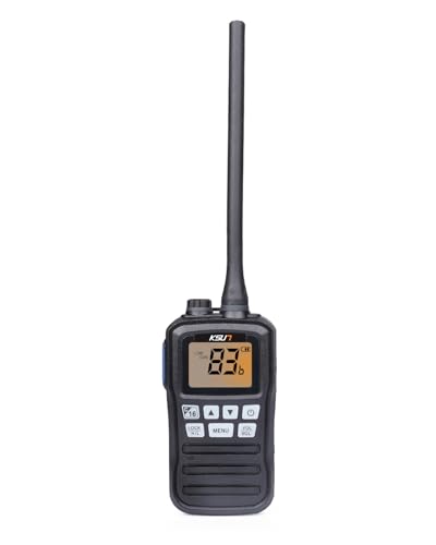 Image of KSUN Handheld Two-Way VHF Marine Radio, NOAA Weather, Portable Marine Radios, Floating IPX7 Waterproof, International Channel, Vibration Drainage, Boat Two Way Radio, Backlit for Kayak Fishing,1 Pack