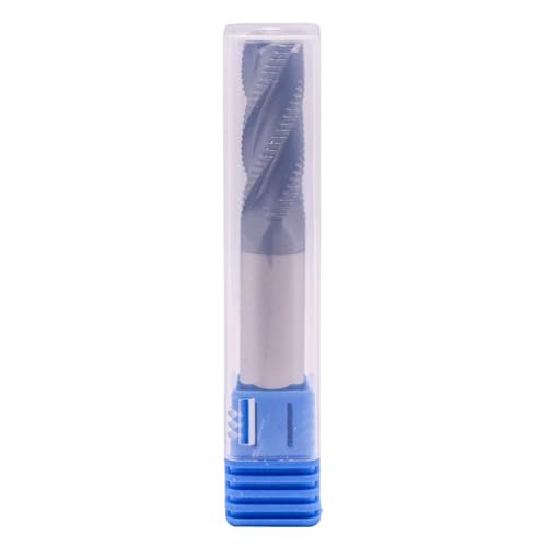 Image of 4 Flute Solid Carbide Roughing End Mill(1Pc, 1 /2 inch), ALCrSiN Nano Coated | 35 Helix, 1 /2 inch Cutting Dia, 1 /2 inch Shank Dia, 1-1 /4 inch LOC, 3 inch OAL, for Milling Alloy Steel, Carbon Steel, Cast Iron