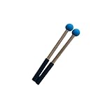 mophrati Schlagtrommel Xylophon mit Holzgriff für rutschfesten, robusten Halt und erstklassigem Klang dank Silikonkopf, Blau, 20.9 cm