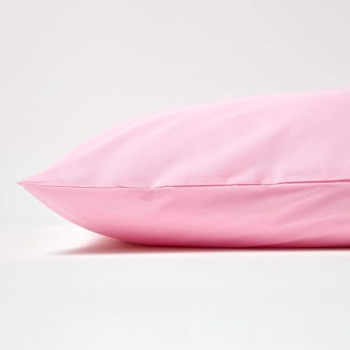 Homescapes 2er-Set Perkal Kissenbezug 40x40 cm rosa, Kissenhülle mit Reißverschluss, 100% ägyptische Baumwolle, Fadendichte 200 – Ansicht 2