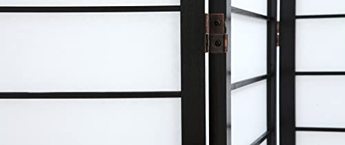 Paravento Giapponese In Legno Nero E Carta Di Riso Gibon - 5