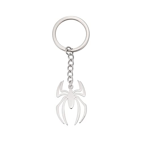 EUEAVAN Araignée Porte-clés En Acier Inoxydable Araignée Super-Héros Charme Argent Porte-clés pour Les Fans De Spiderman Cadeaux Cover