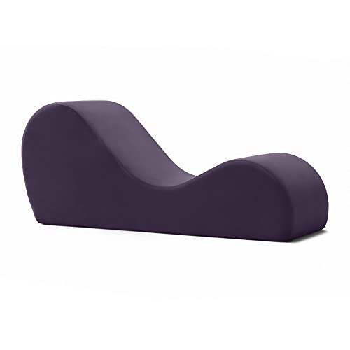 Avana Sleek Chaise Lounge for Yoga - Made in The USA - Great for Stretching, Relaxation, Exercise & More, 60D x 18W x 26H Inch, Aubergine