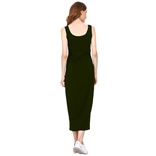 Image of ROARERS Women Maxi Length Sleeveless Cotton Black Dress