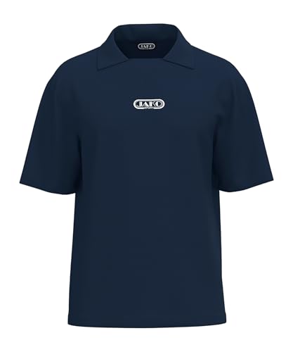 Polo de garde-robe unisex JAKO bleu marine taille XL en coton confortable