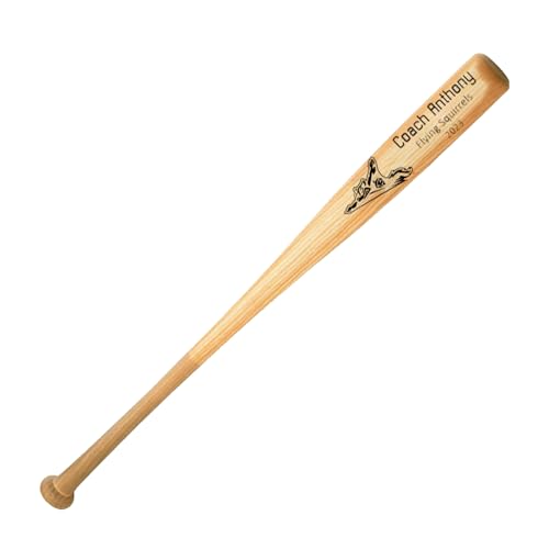 Mazza da baseball personalizzata personalizzata – Mazza da baseball in legno da 45,7 cm per allenatore, giocatori della Little League, firme della squadra, riconoscimento e visualizzazione del