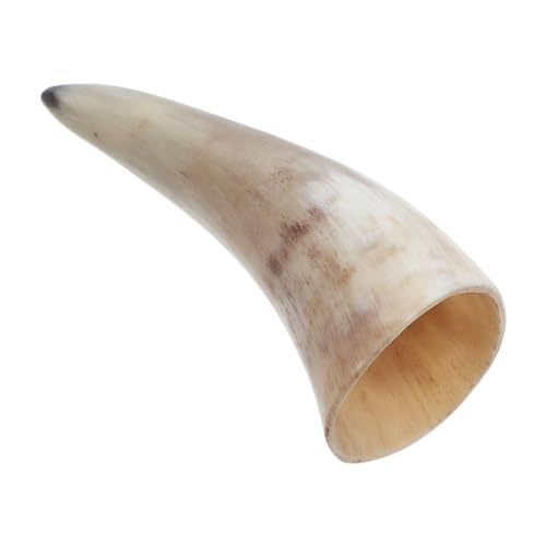 SHINEOFI Taza de Cuerno de Buey Natural 13-15 CM Copa Artesanal para Vino y Cerveza Decoración Rústica Vikinga Vaso Único para Bebidas y Ambiente Medieval