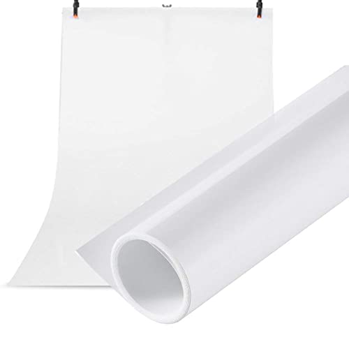 Selens - Toile de fond en PVC - Imperméable - 120 x 200 cm - Double face : mat et lisse - Pour studio photo - Blanc