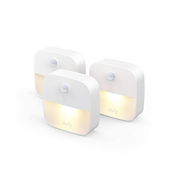 eufy Lumi 3 Pack LED Nachtlicht mit Bewegungssensor, Warmes weißes Licht, Auto ON/Off, Selbsthaftende Schrankbeleuchtung…