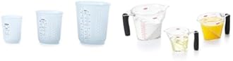 OXO Good Grips 3 Piece Silicone Measuring Cup Set + 3-Piece Angled Measuring Cup Set