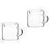 YARNOW 2Pcs en Verre de Crémier avec Poignée Mini- Expresso Shot en Verre Double Bec Sirop Sirop Sirop Sauce Pichet 120 ML