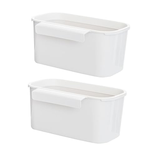 BESTOYARD Pattumiera Multiuso Da Appendere All'armadietto Cucina in Plastica Pp Bianca, Contenitore Sospeso Per Raccolta Rifiuti Domestici, Set 2 Pezzi Per Cucina e Bagno