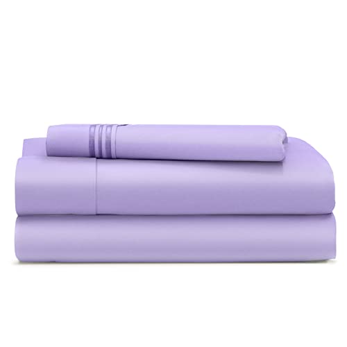 Cosy House Collection Everyday 1500 Series Bed Sheets - College Dorm Room Essentials - Luxury Hotel Ultra Soft Bedding - Stain & Wrinkle Resistant - Easy & Comfy Fit - 3 Piece (Twin, Lavender) #TOP12