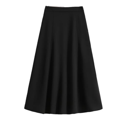 Women High Waist Solid Color A Line Casual Skirt Summer Beach Pleated Bodycon Maxi Skirts