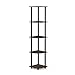 Furinno TURN-N-TUBE Corner Shelf, 5-Tier Corner Bookshelf, Open Storage Shelves, for Organization and Storage, Living Room, Home Office, Garage, Bedroom, Dark Brown Grain