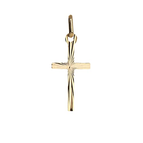 NKlaus Petite croix pendentif 333 or jaune crucifix 8 carats croix en or 20x10mm 8007