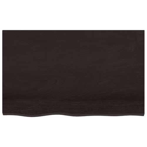 Encimera de roble macizo marrón oscuro 80x50x2 cm duradera y lista para instalar 5