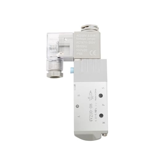 Válvula neumática 4V210-08 de 5 vías para control de cilindros en automatización DC12V 5