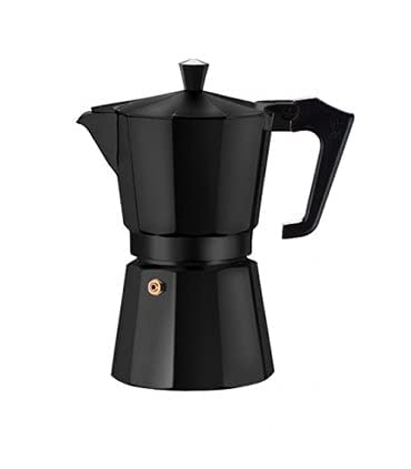 Image of 6-Cup 300 ml Aluminium Coffee Maker Espresso Machine Percolator Stove Top Moka Pot (Black)