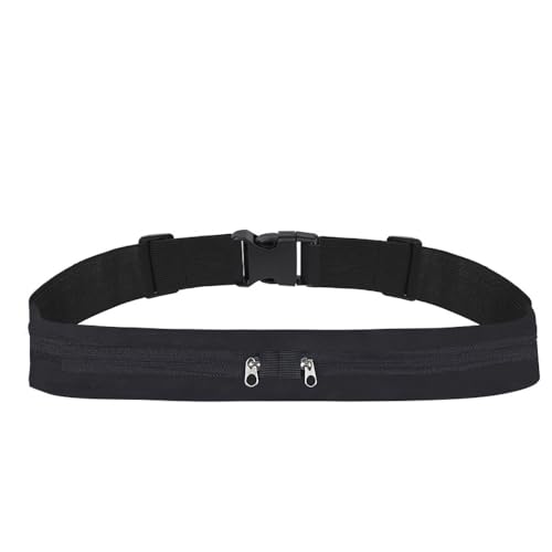 Cinto de corrida, pochete ajustável para caminhada, fitness, bolsa de corrida, Preto, Portátil