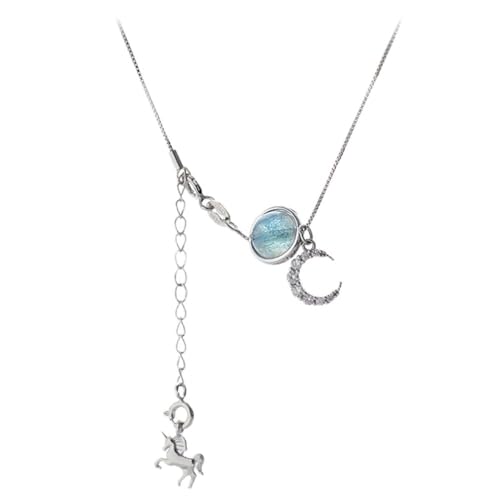 Collier cheval lune avec pierre naturelle : le cadeau idéal pour une jeune fille