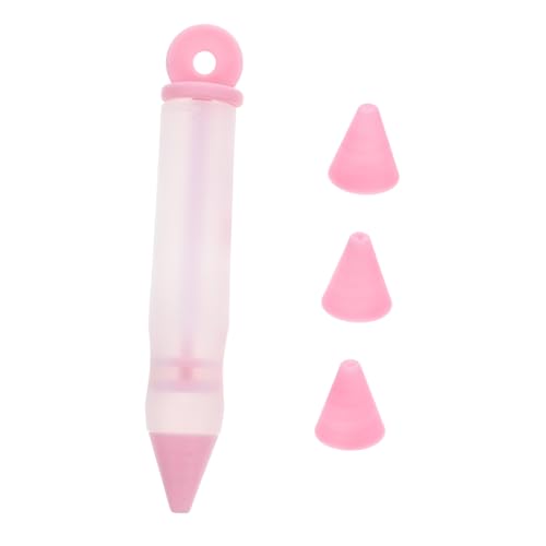 WEKADRIN Penna in Silicone Per Decorare Torte e Dolci 4 Beccucci Multipli, Set Per Pasticceria Fai Da Te, Scrivere Cioccolato e Crema Su Biscotti e Dessert, Accessori Decorazione Cucina Color Rosa