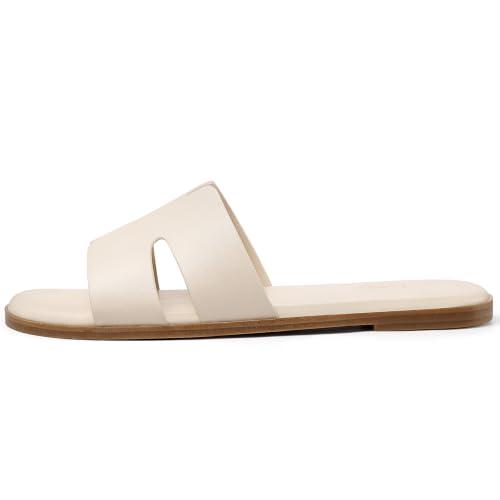 Image of KIDMI Women's Dressy Flat Sandals, Comfortable Slip On Summer Slides, Fashion Open Toe Casual Sandals