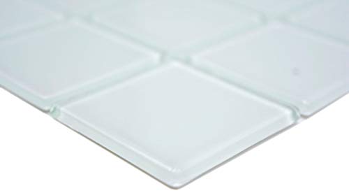 Mosaico de cristal blanco de color verde azulejo de mosaico de pared espejo cocina ducha baño MOS78-0101_f