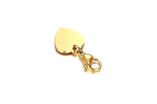 Mealguet Jewelry 2 Pcs Stainless Steel Personalized Custom Engrave Simple Heart Shaped Charm for Keychain or Pendant3