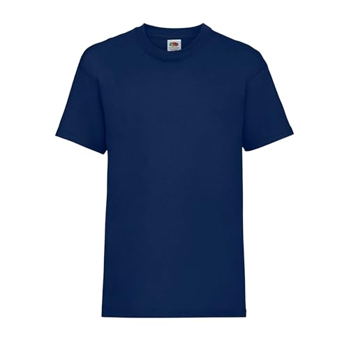 Settantallora Maglietta Bambino 100% Cotone - T-Shirt Manica Corta Tinta Unita - Girocollo, Lavabile in Lavatrice, Resistente ai Lavaggi - Taglie 1-11 Anni, Vari Colori (5-6 Anni, Blu Navy)