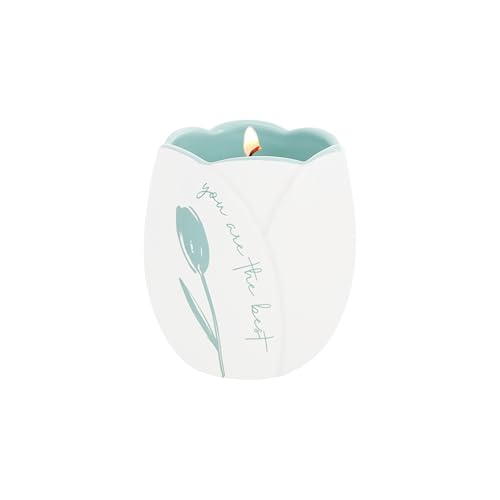 Pavilion Gift Company - The Best - 8 oz Stoneware Soy Wax Aromatherapy Flower Appreciation Friend Best Friend Candle Home Spring Springtime Decor