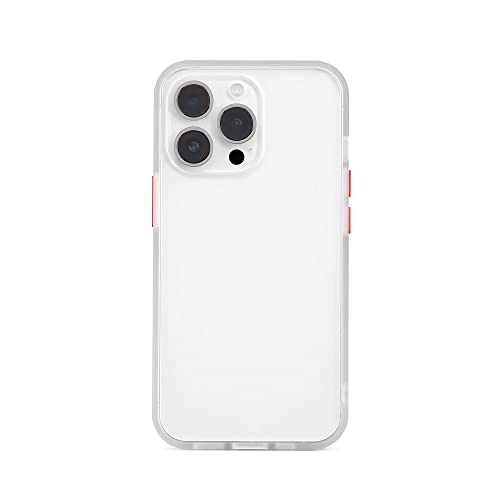 aiino Foggy Funda para iPhone 13 Pro, Funda Semitransparente con Acabado Mate para iPhone 13 Pro, Colorido Parachoques de TPU a Prueba de Golpes, Llaves con Colores Contrastados, Blanco