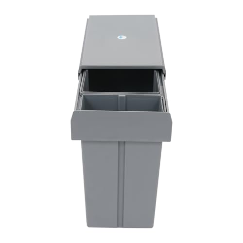 Caneca de basura rectangular doble compartimento 30L gris miniatura 5