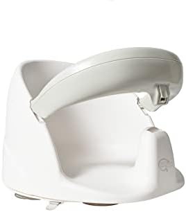 BabyDam 360° Swivel Orbital Bath Seat with Anti-Slip Suction Cups and Removable arm Rest - White/Grey