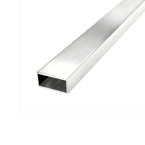 Tubo de aluminio 6063, tubo rectangular de aluminio de 20 x 30 mm, 250 mm de longitud, 1 mm de grosor de pared, tubo recto de metal sin costuras para proyectos de bricolaje, modelos y marcos