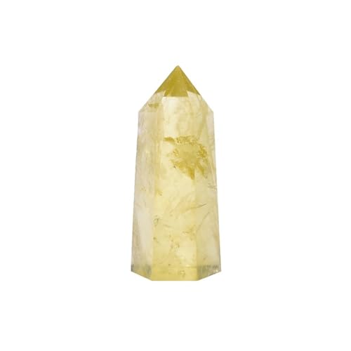 1PC Crystal Citrine Point Hexagonal Column Ornament Magic Repair Home Decoration Ornaments Gemstone Stone