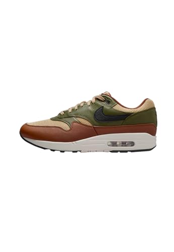 Nike Air Max 1 Essential Premium Men's Shoes (HF1516-200, Neutral Olive/Cargo Khaki/Cacao Wow/Black) Size 8