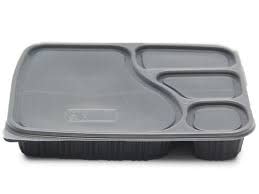 Amit Marketing Meal Tray with lid Set of 25pc Microwave Safe 5 Compartment Plates for Dinner, Lunch,Unbreakable Made of 100% BPA Free Food Grade Black (5CP I 25PCS) (B09ZB8HV45) Amazon Price History, Amazon Price Tracker