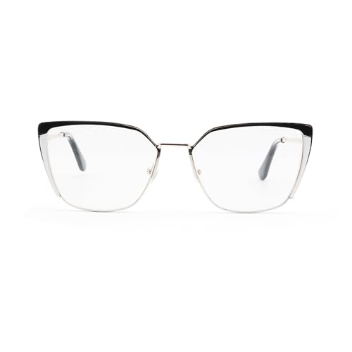 COVESATO Oversized Metal Frame Reading Glasses for Women,Fashion Cat Eye Ladies Readers (Black,1.50)