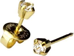 Universal 12 pair Gold Mini Cubic Zirconia Ear Piercing Studs cartilage earring stud