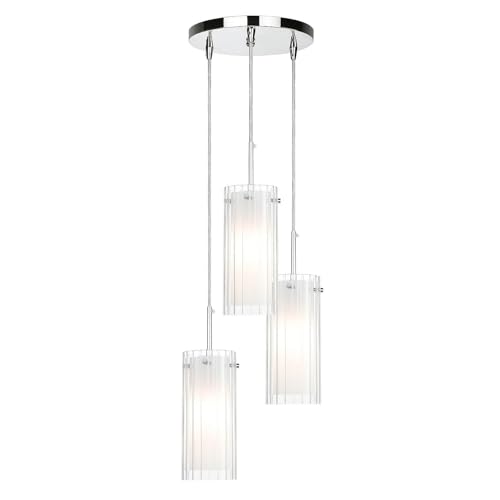XiNBEi Lighting 3 Light Cluster Pendant Lights Kitchen Dual Glass Chrome by XiNBEi Lighting - Used condition - US$91.69
