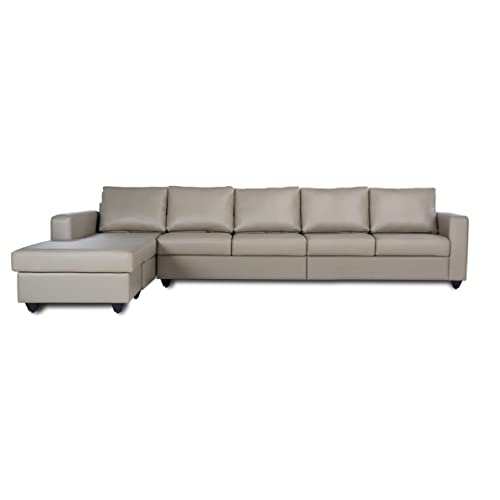 Image of Wakefit Sofa Set | 3 Year Warranty | Sofa 3 Seater, 3 Seater Sofa for Living Room, Wooden Sofa Set, 4 Seater + Left Aligned, Sofa for Living Room - Napper(Jindal : Cappuccino)
