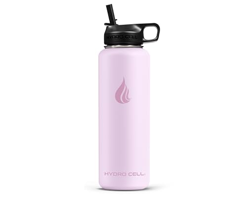 Image of HYDRO CELL Stainless Steel Insulated Water Bottle with Straw - For Cold & Hot Drinks - Metal Vacuum Flask with Screw Cap and Modern Leakproof Sport Thermos for Adults (Pink 40oz)