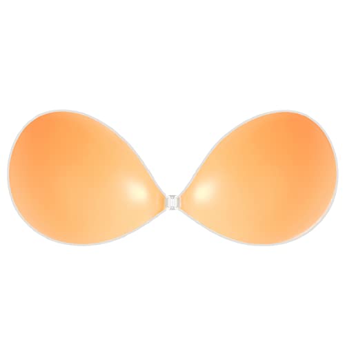 Depovor Strapless Adhesive Push Up Bras For Women Backless Invisible Sticky Lift Up Bra Dark Nude #TOP18