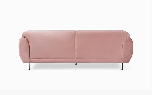 Image of Velvet Contemperory Sofa with Cushion Chaise Lounge Sectional Sofa Perfect for Living Room & Bedroom Guests Home & Office (3 Seater Velvet Pink, Three Seater)